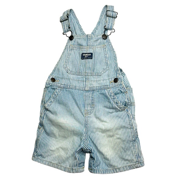 OshKosh B'gosh Other - OshKosh B'Gosh Denim Blue 24 Months Baby Toddler Pinstripe Shortalls Vestbak